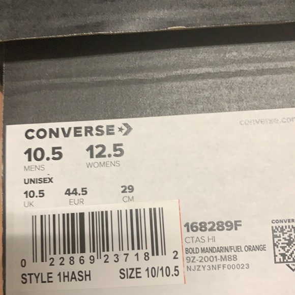 CONVERSE CTAS HI BOLD MANDARIN/FUEL ORANGE MEN’S - Picture 16 of 16